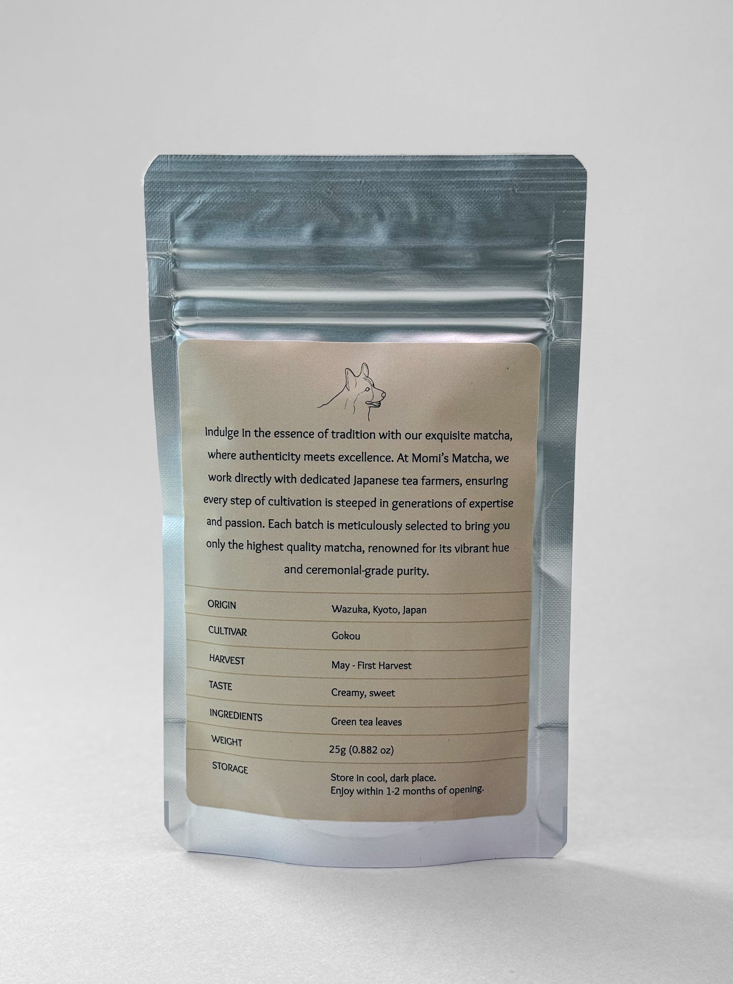 Gokou matcha powder - back bag